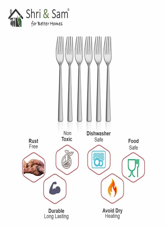 Shri & Sam Stainless Steel Lotus Plain Baby Fork,6 Pieces - Image 5